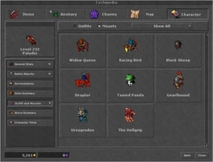 RP 232 NON PVP - EK 134 Lutabra - MS 90 RETRO OUTFIT WARRIOR - Tibia