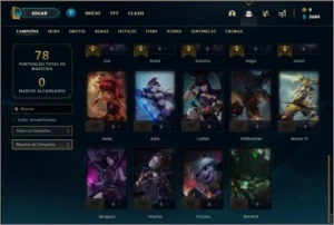 Conta prata 1 com 29 champs e 6 skins - League of Legends LOL