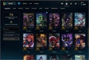 Conta prata 1 com 29 champs e 6 skins - League of Legends LOL