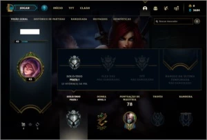 Conta prata 1 com 29 champs e 6 skins - League of Legends LOL