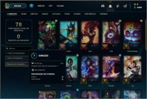 Conta prata 1 com 29 champs e 6 skins - League of Legends LOL