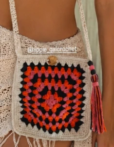 Bolsa Crossover de Crochê - Artesanato e Personalizados