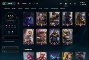 CONTA PLATINA 1 466 SKIN - League of Legends LOL