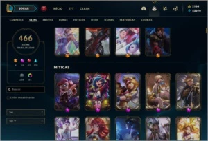 CONTA PLATINA 1 466 SKIN - League of Legends LOL