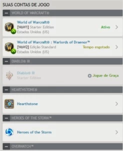 Conta blizzard com World of warcraft