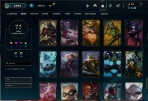 Unranked com 90 Champs e 73 Skins + 1 Prestigio do Yasuo - League of Legends LOL