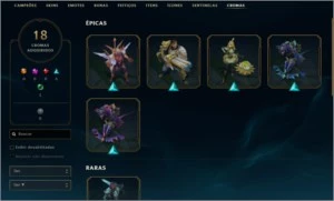 CONTA DIAMOND (110 SKINS + 211 ÍCONES) - League of Legends LOL