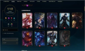 CONTA DIAMOND (110 SKINS + 211 ÍCONES) - League of Legends LOL