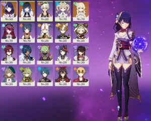Ar41 Raiden Shogun + Yelan E Atlas Celestial No Precinho - Genshin Impact