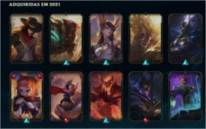 Conta Plat 1 60 skins, descrição duojob - League of Legends LOL