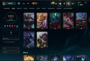 Unranked com 120 Champs e 101 Skins ( JG / ADC / SUP ) - League of Legends LOL