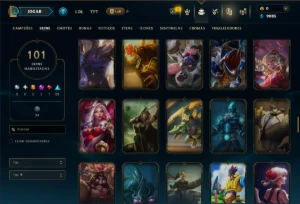 Unranked com 120 Champs e 101 Skins ( JG / ADC / SUP ) - League of Legends LOL