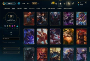Unranked com 120 Champs e 101 Skins ( JG / ADC / SUP ) - League of Legends LOL