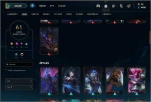 Conta prata 4 com 61 skins e 80 champs - League of Legends LOL