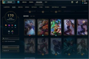 Conta Platina 3 no elo atual, possui várias skins TOP. - League of Legends LOL