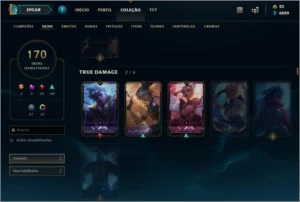 Conta Platina 3 no elo atual, possui várias skins TOP. - League of Legends LOL