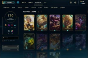 Conta Platina 3 no elo atual, possui várias skins TOP. - League of Legends LOL