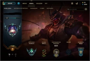 Conta Platina 3 no elo atual, possui várias skins TOP. - League of Legends LOL