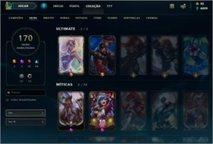 Conta Platina 3 no elo atual, possui várias skins TOP. - League of Legends LOL