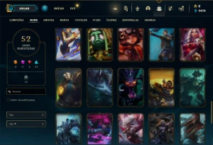 Conta Unranked com 90 Champs  52 Skins + 1 Prestigio - League of Legends LOL