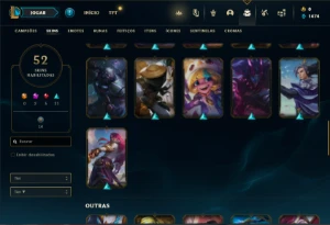 Conta Unranked com 90 Champs  52 Skins + 1 Prestigio - League of Legends LOL