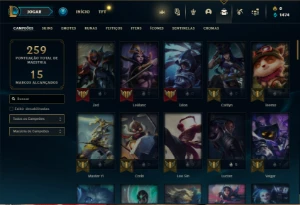Conta Unranked com 90 Champs  52 Skins + 1 Prestigio - League of Legends LOL