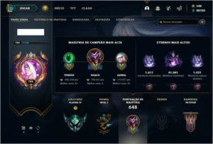 Conta platina 4 com TODOS os champs e 238 skins ( NIVEL 745) - League of Legends LOL