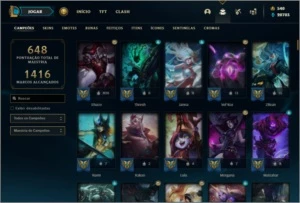 Conta platina 4 com TODOS os champs e 238 skins ( NIVEL 745) - League of Legends LOL
