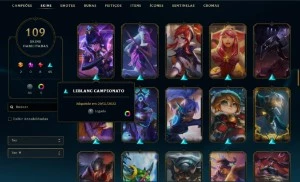 Conta League of Legends 109 Skins, 2 Ultimates sem ranque LOL