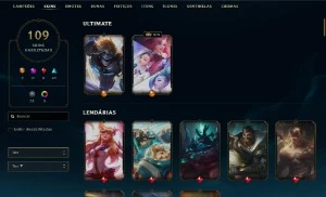 Conta League of Legends 109 Skins, 2 Ultimates sem ranque LOL