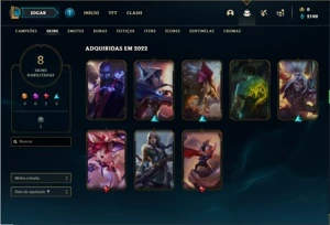 Conta platina 2 com 30 champs e 8 skins + 1 Fragmento - League of Legends LOL