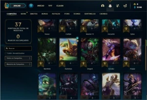 Conta platina 2 com 30 champs e 8 skins + 1 Fragmento - League of Legends LOL