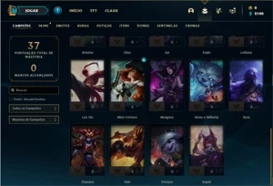 Conta platina 2 com 30 champs e 8 skins + 1 Fragmento - League of Legends LOL