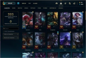 Conta ouro 1 MAIN KAT com 26 skins e 60 champs - League of Legends LOL
