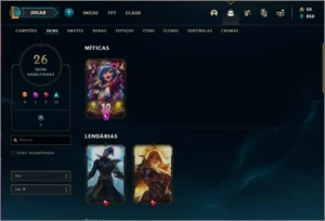 Conta ouro 1 MAIN KAT com 26 skins e 60 champs - League of Legends LOL