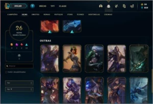 Conta ouro 1 MAIN KAT com 26 skins e 60 champs - League of Legends LOL