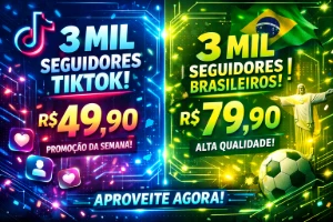 3k seguidores Tiktok Br 80,00 Reais !! - Redes Sociais