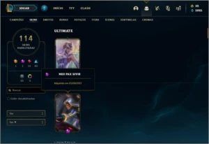 Conta unranked com 114 skins e 72 champs + PAX SIVIR - League of Legends LOL