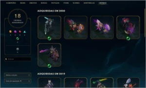 CONTA LOL PLATINA 4 - TODOS CAMPEÕES - VÁRIAS SKINS - League of Legends