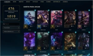 CONTA LOL PLATINA 4 - TODOS CAMPEÕES - VÁRIAS SKINS - League of Legends