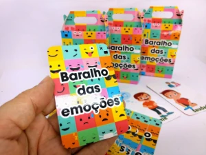 Baralho das Emoções com 18 Cartas e Caixinha - Artesanato e Personalizados