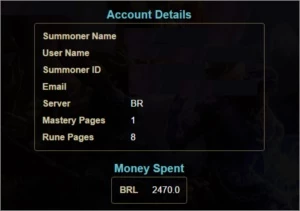 Conta Full Champions + R$2470 Investidos (133 Skins) - League of Legends LOL