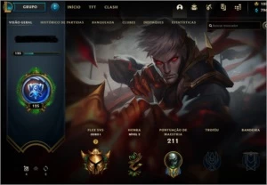 conta 70 campeões 30 skins, ouro 1 na solo duo e flex. - League of Legends LOL