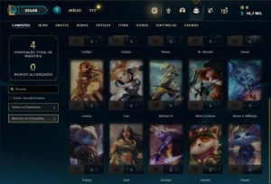 Conta ouro 2 com 20 Champs e 6 Fragmentos de skins - League of Legends LOL