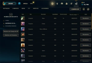 Conta ouro 2 com 20 Champs e 6 Fragmentos de skins - League of Legends LOL
