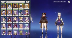 AR43 Hutao C1, Yelan, Ayaka, Mona, Keqing e Qiqi - Genshin Impact