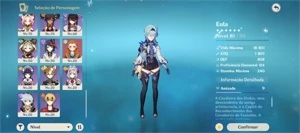 Conta Genshin Impact AR 57 - Zhongli/Venti/Raiden/Kazuha e +