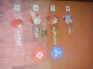 Personagens Diluc, Childe, qiqi, Klee - Genshin Impact