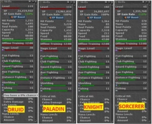 TALERA - 3 CHARS 100+ (RP, ED E EK) + MAKER 45 (MS) - Tibia