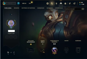 Conta sem elo - com skin vitoriosa - League of Legends LOL